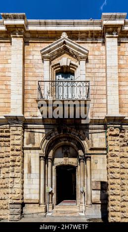 Jerusalem, Israel - 14. Oktober 2017: Traditionell geglaubt Haus Ort der Geburt der Jungfrau Maria, Jesus Mutter am Löwentor Straße neben Löwen Stockfoto