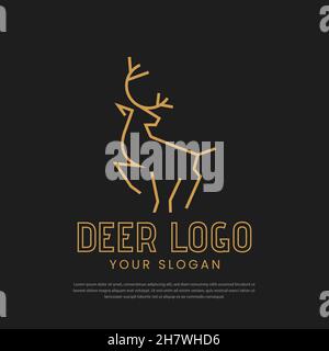 Deer Linie Logo Design Template.symbol.deer Vektor-Symbol Stock Vektor