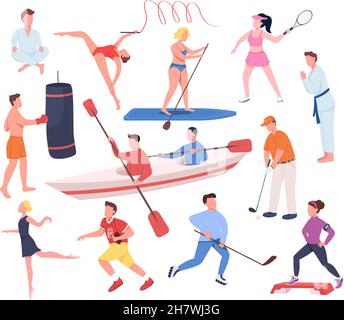 Sport Spiele semi flache Farbe Vektor-Zeichensatz Stock Vektor