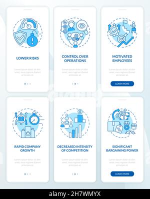 Business Expansion Blue Onboarding Mobile App Page Screen Set Stock Vektor