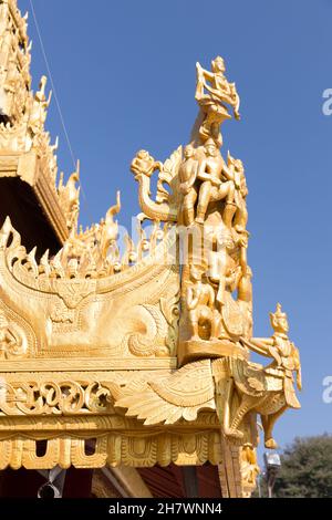 Myanmar Nyaung-U architektonisches Detail der Shwezigon Pagode Stockfoto