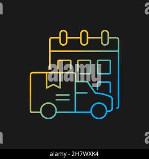 Internationales Versandschema Gradientenvektor-Symbol für dunkles Thema Stock Vektor