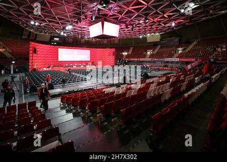 München, Deutschland. 25th Nov, 2021. firo: Fußball: Fußball: 25.11.2021 1st Bundesliga, Saison 2021/2022 Hauptversammlung FC Bayern Mvºnchen, Übersicht, Audi Dome, Einleger, allgemein, Quelle: dpa picture Alliance/Alamy Live News Stockfoto