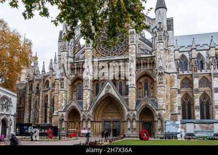 Westminster Abbey, London, Großbritannien. Formell die Collegiate Church of Saint Peter in Westminster genannt. Stockfoto