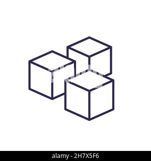 Blockiert das Liniensymbol auf Weiß Stock Vektor