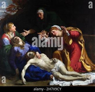 Der tote Christus trauerte ('die drei Marien') des italienischen Barockmalers Annibale Carracci (1560-1609), Öl auf Leinwand, c. 1604 Stockfoto