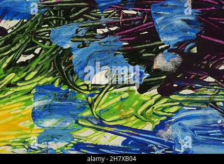 Pinselstrich , Malerei abstrakte Ölfarbe Hintergrund Stockfoto