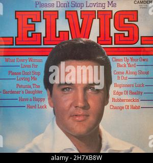 Elvis Album Please Don't stop Loving Me, 1979 Vinyl LP Plattencover Stockfoto