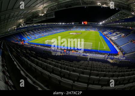 Leicester, Großbritannien. 25th. November 2021. Innenansicht des King Power Stadions in Leicester, Vereinigtes Königreich am 11/25/2021. (Foto von Conor Molloy/News Images/Sipa USA) Quelle: SIPA USA/Alamy Live News Stockfoto