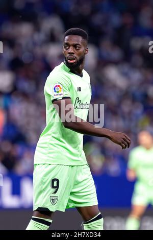 BARCELONA - OCT 26: Inaki Williams in Aktion während des La Liga-Spiels zwischen RCD Espanyol und Athletic Club de Bilbao im RCDE-Stadion am Oktober Stockfoto