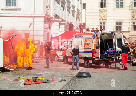 Wien, Österreich. 15. September 2012. Ausstellung der Berufsfeuerwehr Wien Stockfoto