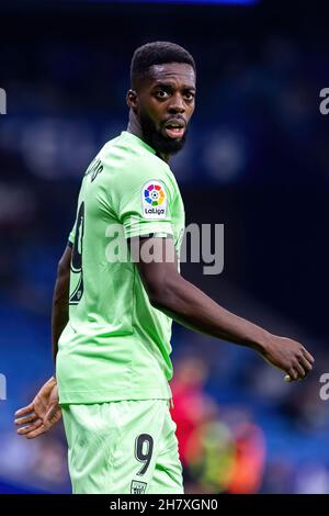 BARCELONA - OCT 26: Inaki Williams in Aktion während des La Liga-Spiels zwischen RCD Espanyol und Athletic Club de Bilbao im RCDE-Stadion am Oktober Stockfoto