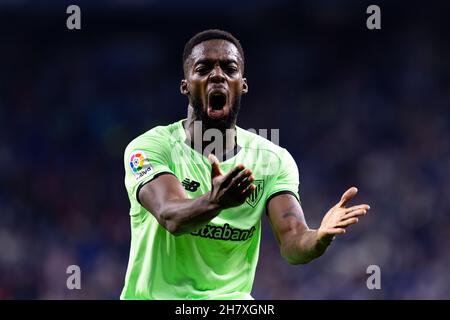 BARCELONA - OCT 26: Inaki Williams in Aktion während des La Liga-Spiels zwischen RCD Espanyol und Athletic Club de Bilbao im RCDE-Stadion am Oktober Stockfoto