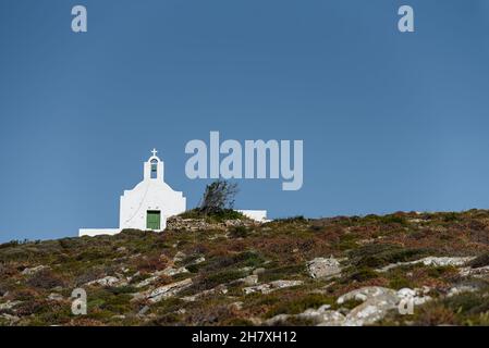 Kirche auf der Insel Folegandros Kykladen Griechenland Stockfoto