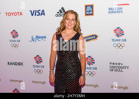 LONDON, GROSSBRITANNIEN. 25th. November 2021. Laura Collett nimmt am Donnerstag, den 25. November 2021, beim Team GB Ball 2022 bei Evolution London Teil. Kredit: Taka G Wu/Alamy Live Nachrichten Stockfoto