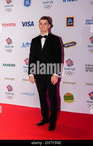 LONDON, GROSSBRITANNIEN. 25th. November 2021. Max Whitlock nimmt am Donnerstag, den 25. November 2021, beim Team GB Ball 2022 bei der Evolution London in LONDON, GROSSBRITANNIEN, Teil. Kredit: Taka G Wu/Alamy Live Nachrichten Stockfoto