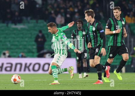 Sevilla, Sevilla, Spanien. 25th. November 2021. Joaqun S''nchez von Real Betis während des UEFA Europa League Group G-Bühnenmatches zwischen Real Betis und Ferencv''rosi TC am 25. November 2021 im Benito Villamarin-Stadion in Sevilla, Spanien. (Bild: © Jose Luis Contreras/DAX via ZUMA Press Wire) Stockfoto