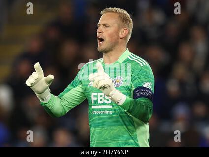 Leicester, England, 25th. November 2021. Kasper Schmeichel aus Leicester City während des Spiels der UEFA Europa League im King Power Stadium, Leicester. Bildnachweis sollte lauten: Darren Staples / Sportimage Stockfoto