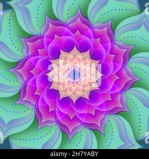 Mehrfarbige Mandala abstrakte Illustration hochauflösenden Hintergrund Stockfoto