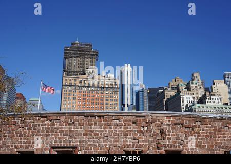 Castle Clinton, eine Festung aus dem Krieg von 1812, im Battery Park am südlichen Ende von Manhattan Stockfoto