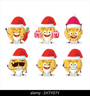 Santa Claus Emoticons mit Dalgona Süßigkeiten widersprechen Cartoon-Charakter. Vektorgrafik Stock Vektor