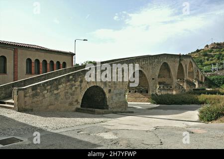 Alte Brücke von Manresa in der Provinz Bages in Barcelona, Katalonien, Spanien Stockfoto