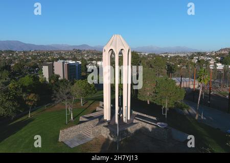 Eine Luftaufnahme des Armenischen Völkermord-Märtyrerdenkmals im Bichnell Park, Donnerstag, 25. November 2021, in Montebello, Kalif. Die Struktur, enthüllt in Einem Stockfoto