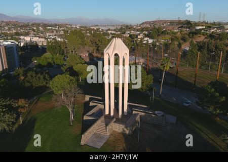 Eine Luftaufnahme des Armenischen Völkermord-Märtyrerdenkmals im Bichnell Park, Donnerstag, 25. November 2021, in Montebello, Kalif. Die Struktur, enthüllt in Einem Stockfoto