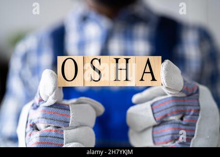 OSHA-Konstruktions- und Bauingenieur. Sicherheitsinspektion Stockfoto