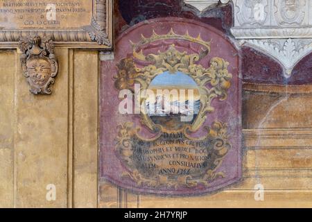 Bologna, Italien. 07th. Juli 2021. Archiginnasio von Bologna Universitätsgebäude Kredit: Unabhängige Fotoagentur/Alamy Live Nachrichten Stockfoto