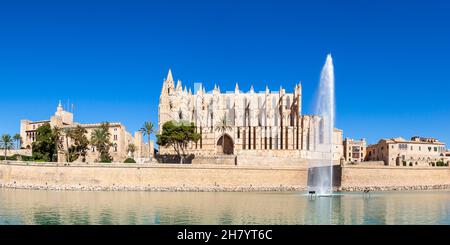 Kathedrale Catedral de Palma de Mallorca La Seu Kirche Architektur Reise Urlaub Urlaub Panorama Stadt in Spanien Stockfoto