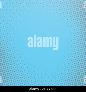 Pop Art bunte Comics Buch Magazin Cover. Polka Punkte blau und grau Hintergrund. Cartoon lustige gepunktete Retro-Muster. Vektor-Halbtondarstellung Stock Vektor