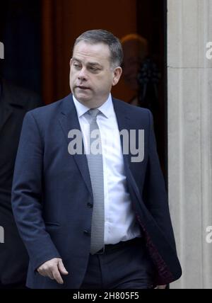 Nigel Adams MP (Con: Selby und Ainsty) Staatsminister (Minister ohne Portfolio) verlässt 10 Downing Street, November 2021 Stockfoto