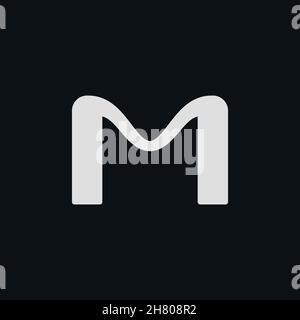 M line-Symbol. Einfaches Poster Hintergrund Symbol. M-Logo-Design-Element. T-Shirt-Druck. Vektor für Aufkleber. Stock Vektor