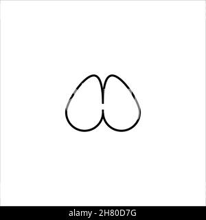 Symbol für die Lungenlinie. Einfacher Stil Lungenkrebs Poster Hintergrund-Symbol. Logo-Design-Element. T-Shirt-Druck. Vektor für Aufkleber. Stock Vektor