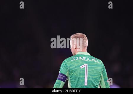 LEICESTER, GROSSBRITANNIEN. NOVEMBER 25.Kasper Schmeichel aus Leicester City während des UEFA Europa League-Spiels der Gruppe C zwischen Leicester City und Legia Warszawa am Donnerstag, dem 25th. November 2021, im King Power Stadium in Leicester. (Quelle: James Holyoak/MB Media) Stockfoto