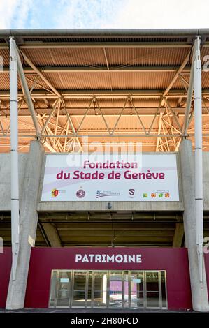 Stadtstadion in Geneve - der offizielle Spielplatz des FC Servette Stockfoto