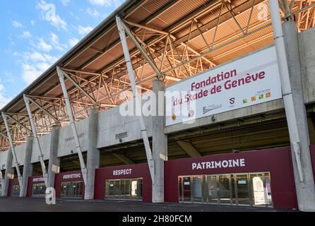 Stadtstadion in Geneve - der offizielle Spielplatz des FC Servette Stockfoto