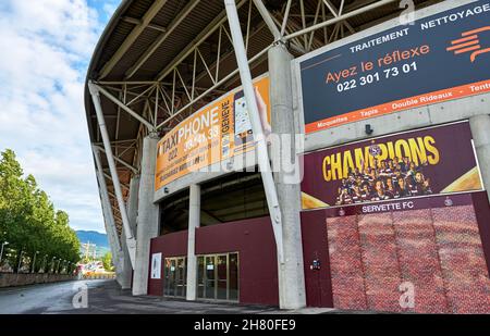 Stadtstadion in Geneve - der offizielle Spielplatz des FC Servette Stockfoto