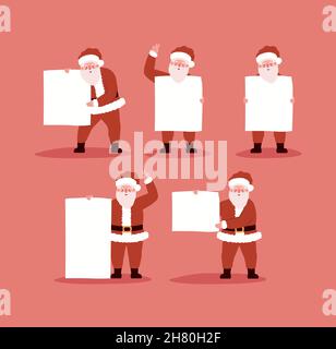 Fünf santa Clous Stock Vektor