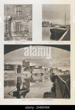 Château de Cognac/Valois/François Ancien Port Charente Pont Saint-Jacques 1947 Stockfoto