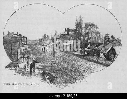 Grey Street, Glen Innes. Australien 1890 alte antike vintage Bild drucken Stockfoto