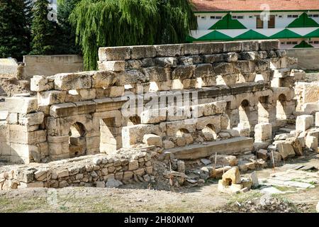 Sarikaya Roman Bath, auch bekannt als das King's Daughter Bath, das 2018 in die UNESCO-Liste der vorläufigen Welterbe aufgenommen wurde, befindet sich im Stockfoto