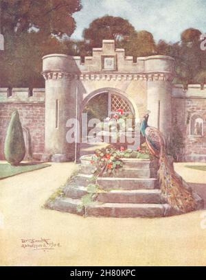 SCHOTTLAND. The Gateway, Abbotsford 1912 altes antikes Vintage-Druckbild Stockfoto