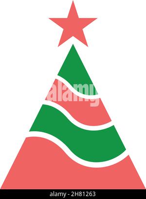 Weihnachtsbaum Symbol flach Design Vorlage Vektor Stock Vektor