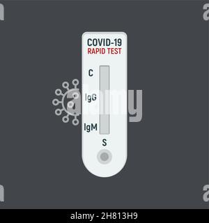 Covid-Antikörperkit für Schnelltests. Vektor-Symbol für PCR-Corona-Virus-Schnelltests Stock Vektor