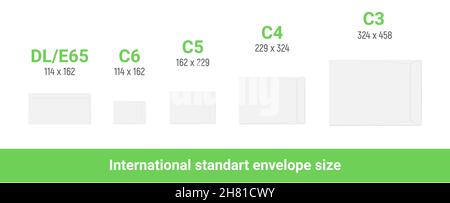 Briefumschlag schneiden internationale Größe Mockup Vektor-Vorlage Stock Vektor