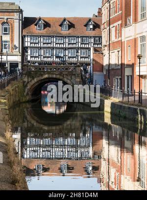 High Bridge und Stokes Cafe High Street Lincoln City 2021 Stockfoto