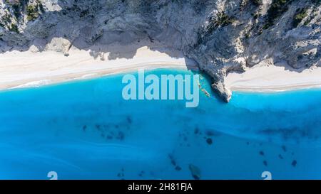 Egremni Strand in Lefkada Insel Griechenland Stockfoto