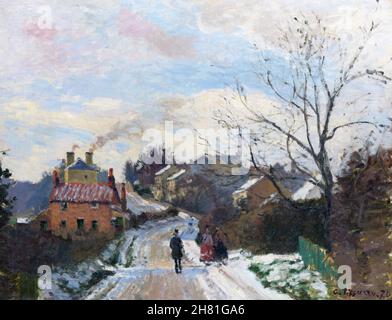 Pissarro. Gemälde mit dem Titel 'Fox Hill, Upper Norwood' von Camille Pissarro (1830-1903), Öl auf Leinwand, 1870 Stockfoto